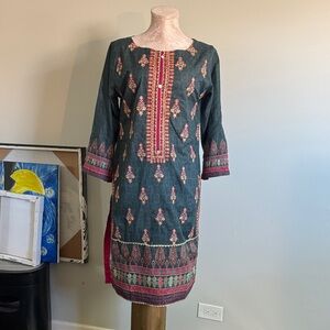 Embroidered Pakistani salwar kameez.  3 piece 100% cotton
